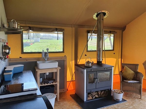 Inside look of Honey @ Stars & Embers Glamping safari tent