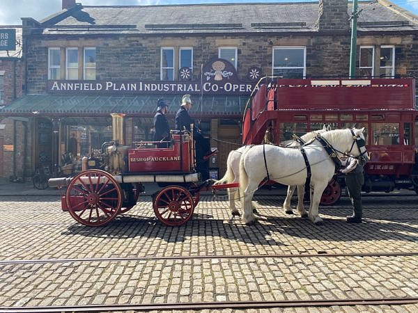 Traditional horse and cart on the streets of Beamish